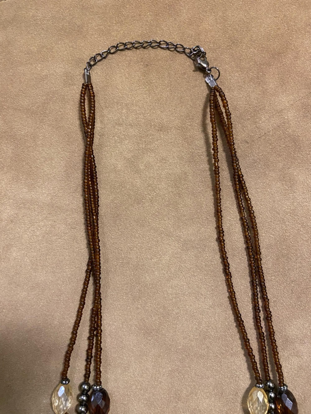 Brown Multi-Strand Hematite Beaded Necklace - Picture 3 of 3